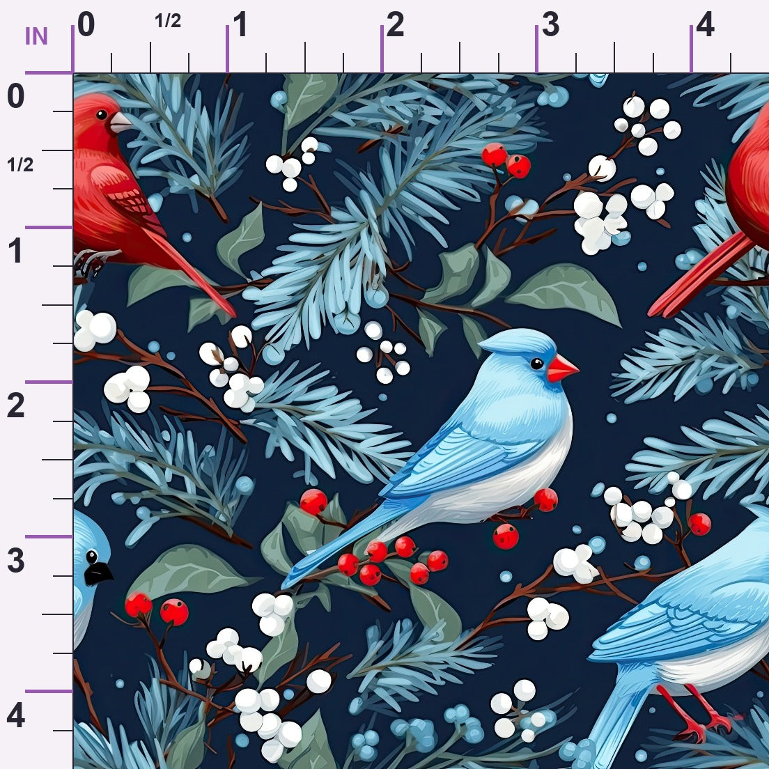 Cardinal Pines Pattern 3 Minky Fabric