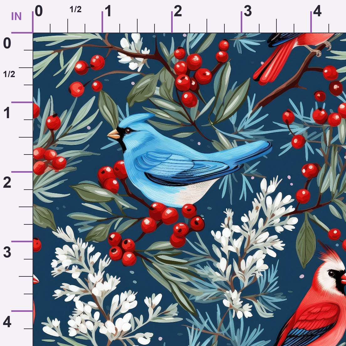 Cardinal Pines Pattern 5 Minky Fabric