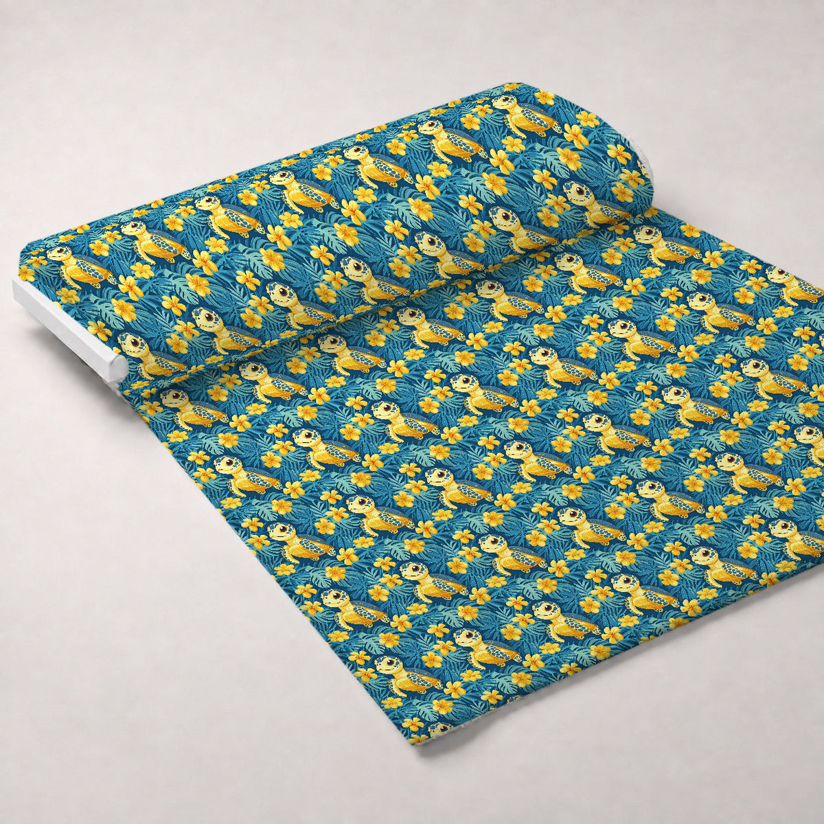 Cartoon Baby Sea Turtles Minky Fabric