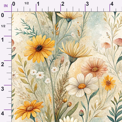 Chamomile Meadow Pattern 4 Minky Fabric