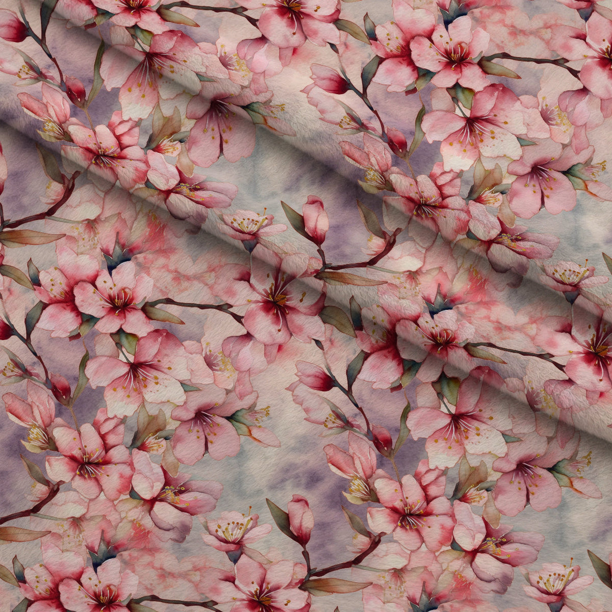 Cherry Blossom Pattern 1 Minky Fabric
