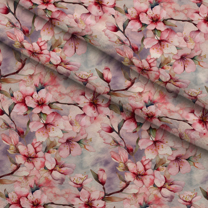 Cherry Blossom Pattern 1 Minky Fabric