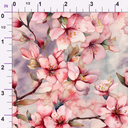 Cherry Blossom Pattern 1 Minky Fabric