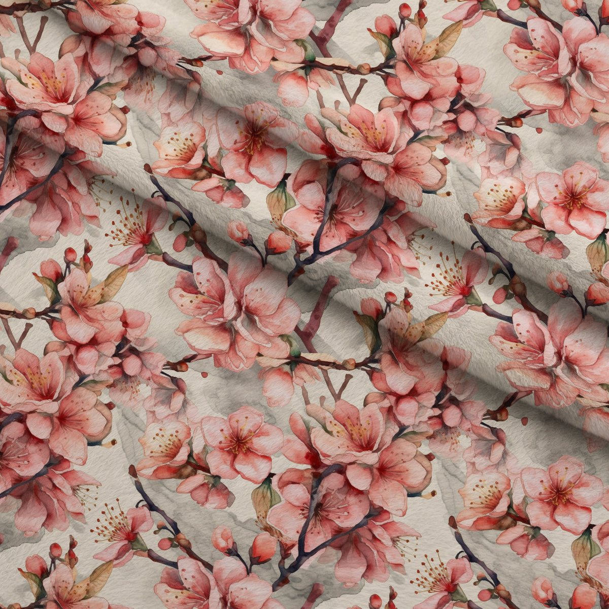 Cherry Blossom Pattern 10 Minky Fabric