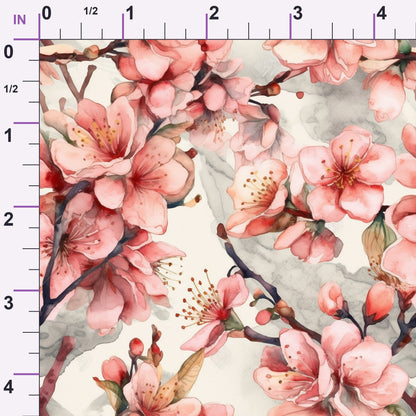 Cherry Blossom Pattern 10 Minky Fabric