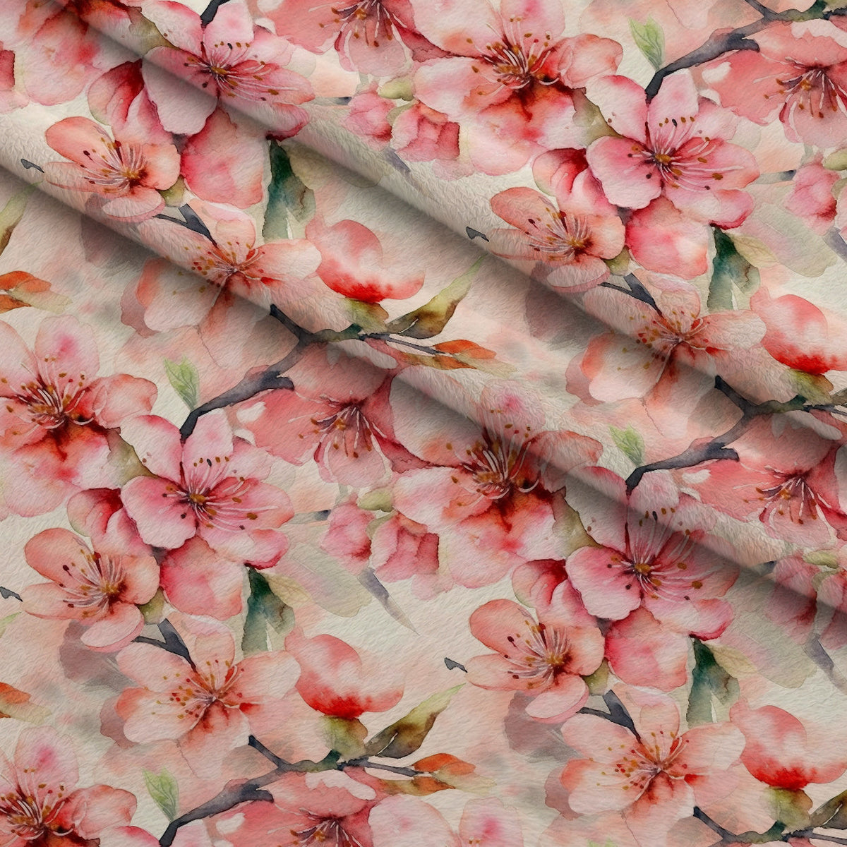 Cherry Blossom Pattern 2 Minky Fabric
