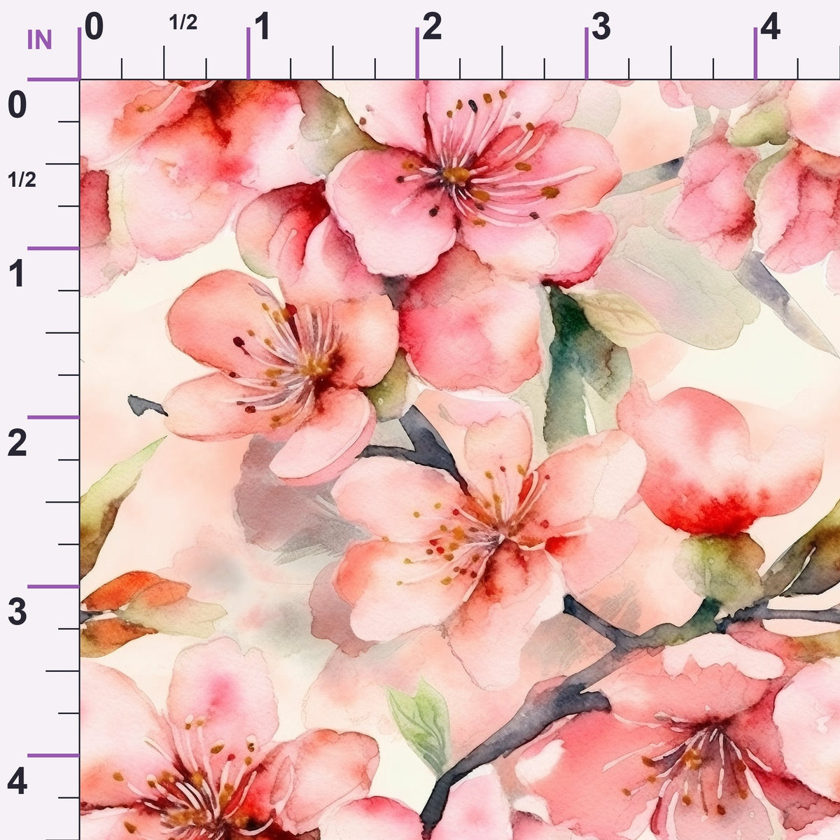 Cherry Blossom Pattern 2 Minky Fabric
