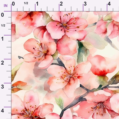 Cherry Blossom Pattern 2 Minky Fabric