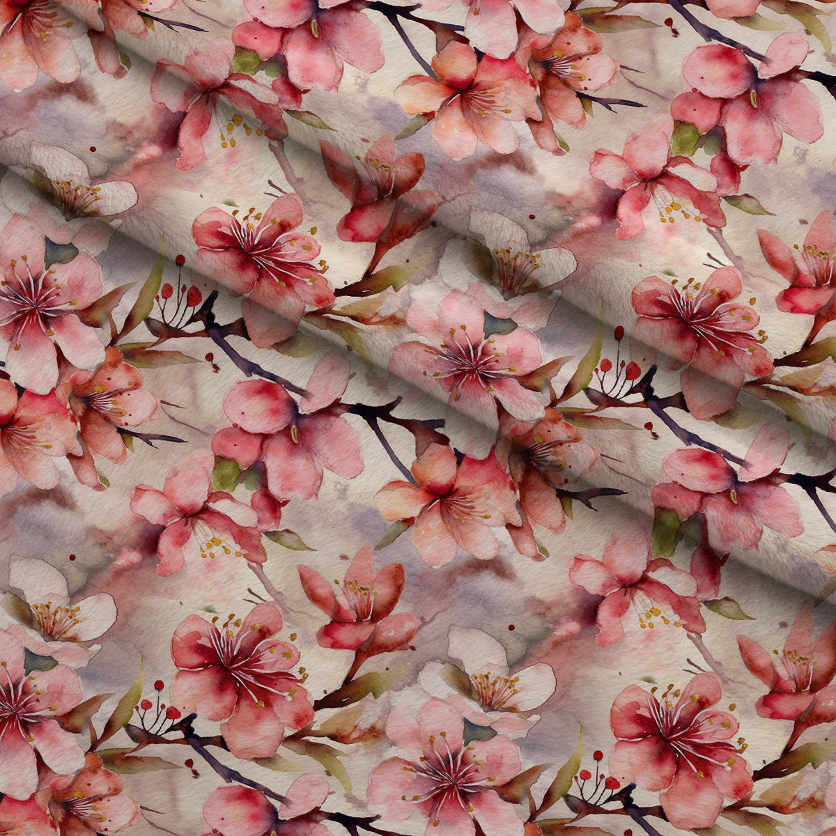 Cherry Blossom Pattern 3 Minky Fabric