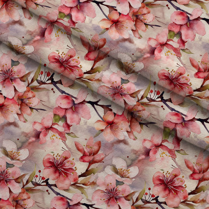 Cherry Blossom Pattern 3 Minky Fabric