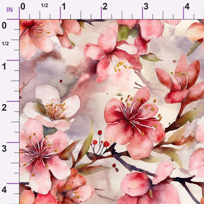 Cherry Blossom Pattern 3 Minky Fabric