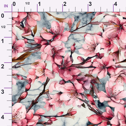 Cherry Blossom Pattern 4 Minky Fabric