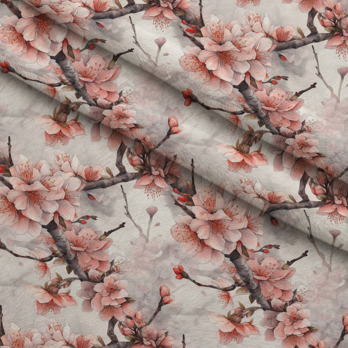Cherry Blossom Pattern 5 Minky Fabric