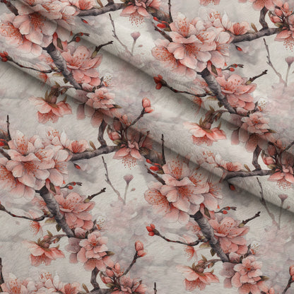Cherry Blossom Pattern 5 Minky Fabric