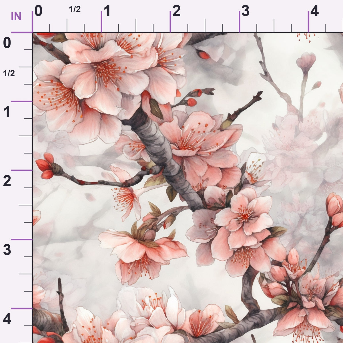 Cherry Blossom Pattern 5 Minky Fabric