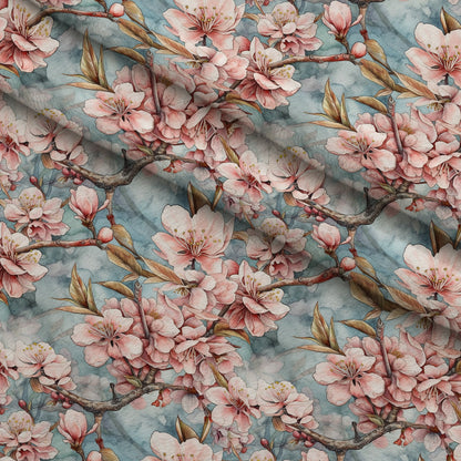 Cherry Blossom Pattern 6 Minky Fabric