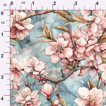 Cherry Blossom Pattern 6 Minky Fabric