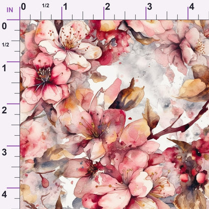 Cherry Blossom Pattern 7 Minky Fabric