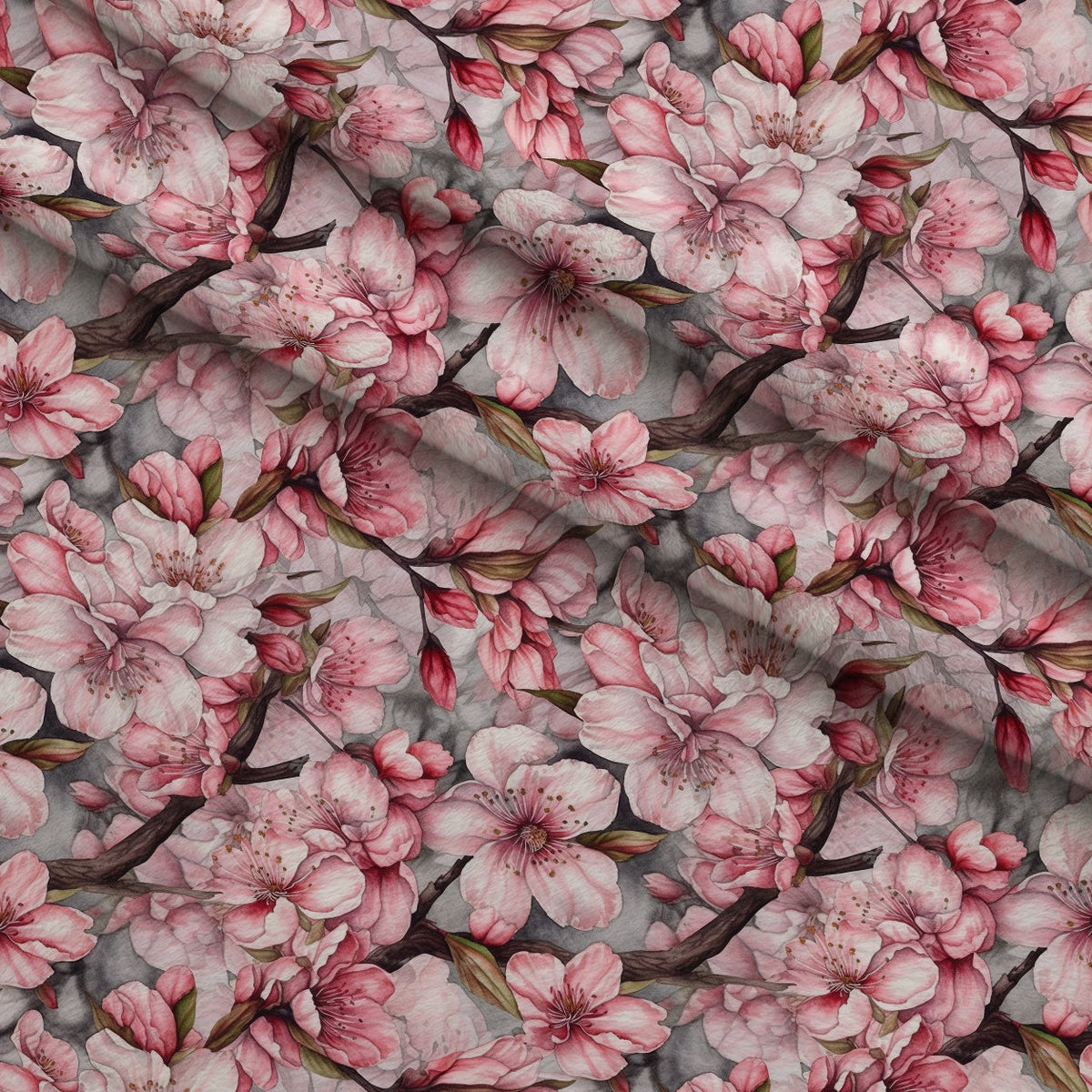 Cherry Blossom Pattern 8 Minky Fabric