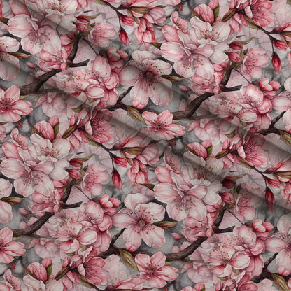 Cherry Blossom Pattern 8 Minky Fabric
