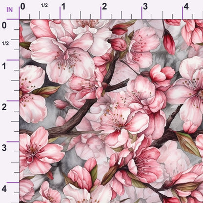 Cherry Blossom Pattern 8 Minky Fabric
