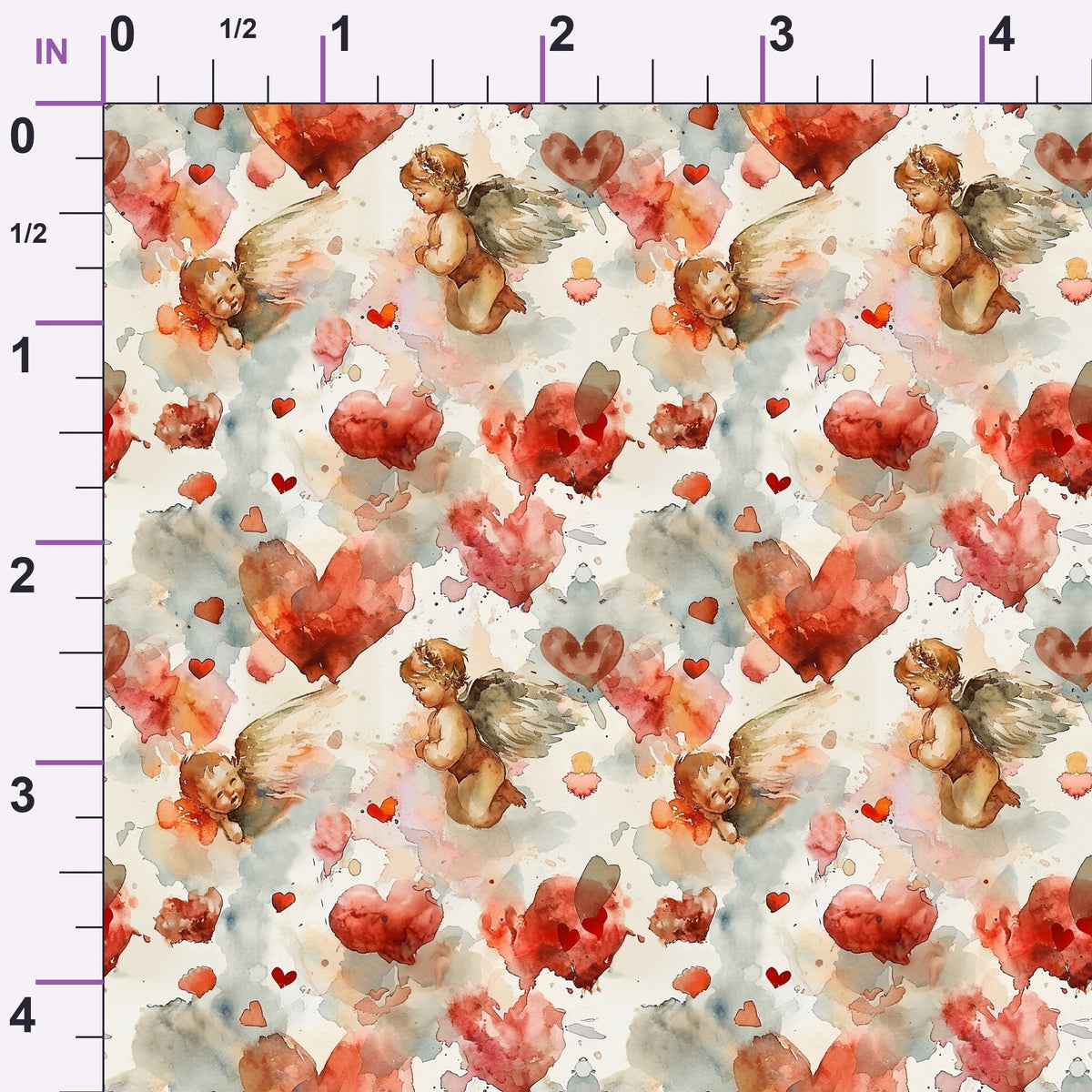Cherub Hearts Pattern 12 Minky Fabric