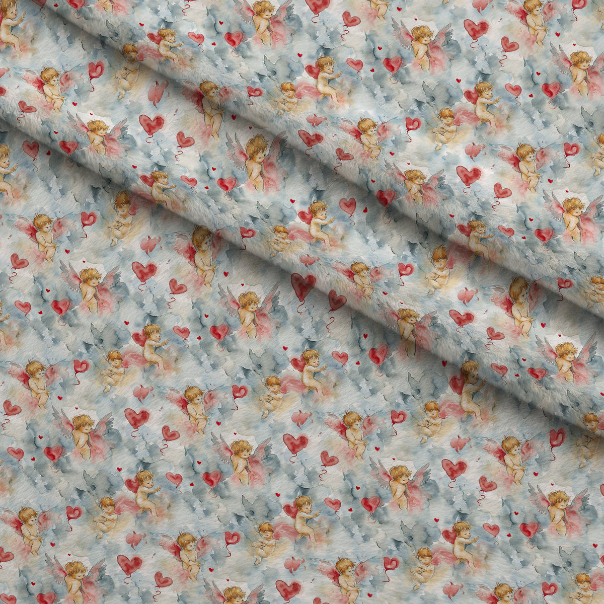 Cherub Hearts Pattern 2 Minky Fabric
