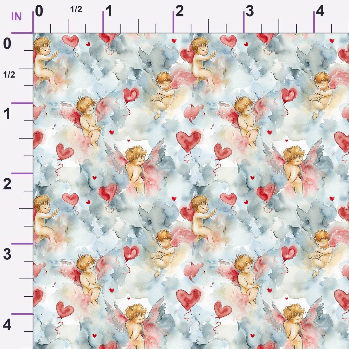 Cherub Hearts Pattern 2 Minky Fabric