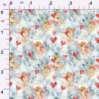 Cherub Hearts Pattern 2 Minky Fabric