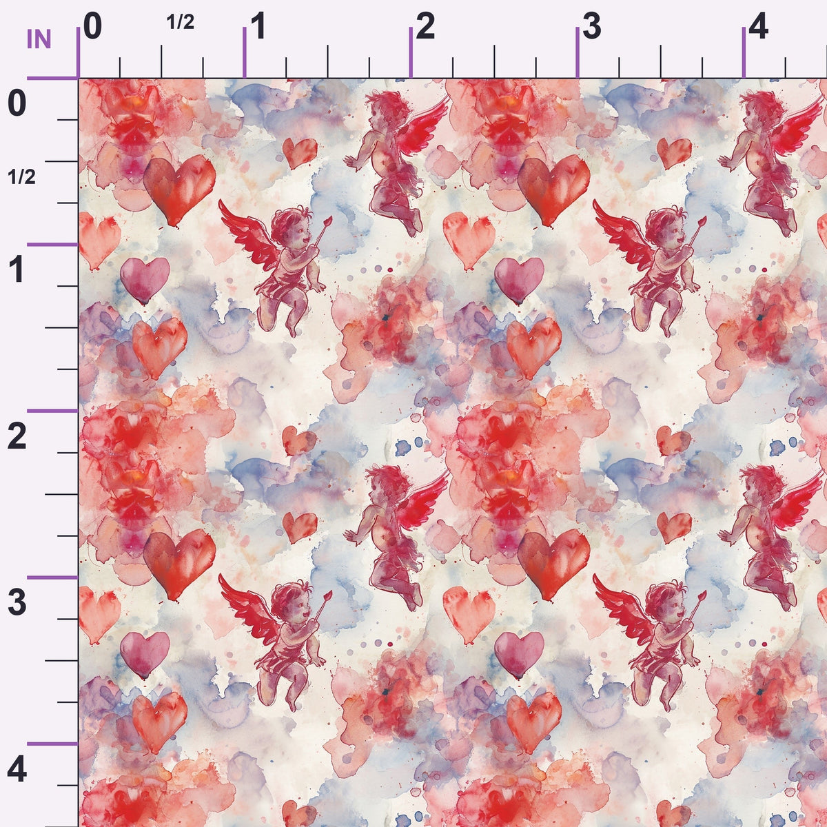 Cherub Hearts Pattern 3 Minky Fabric