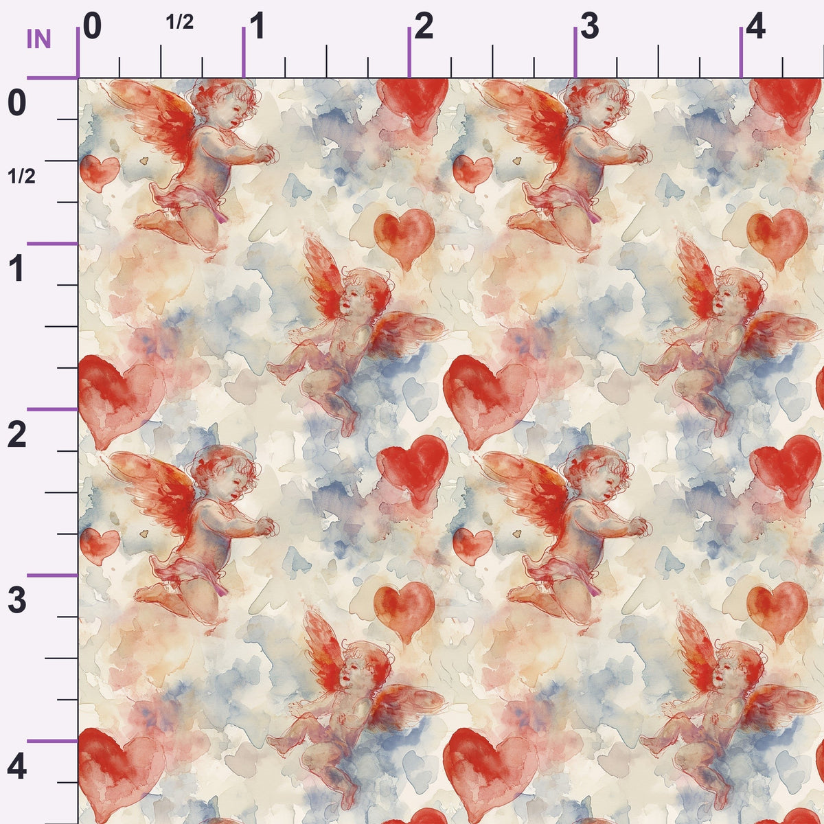 Cherub Hearts Pattern 4 Minky Fabric