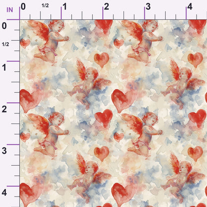 Cherub Hearts Pattern 4 Minky Fabric