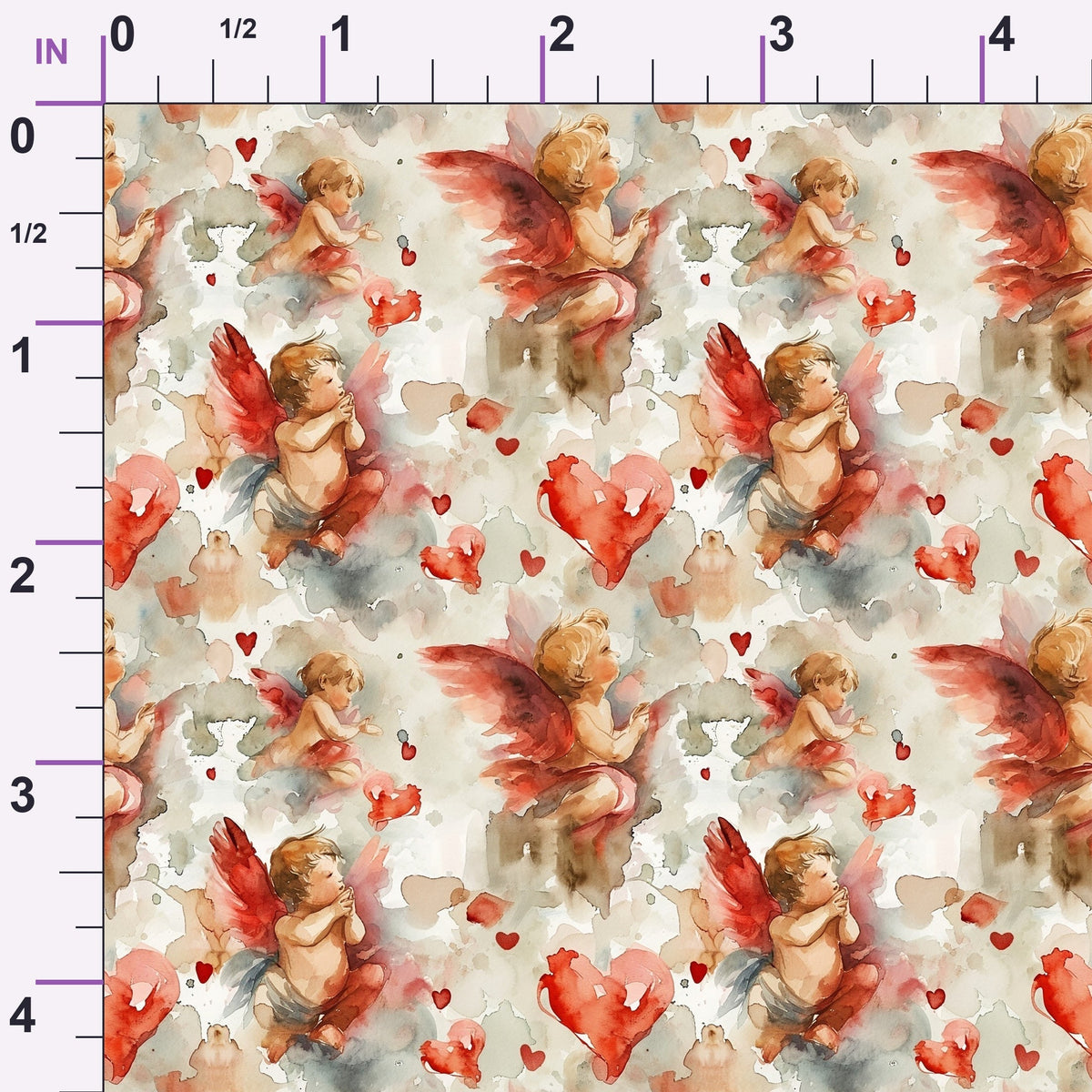 Cherub Hearts Pattern 5 Minky Fabric