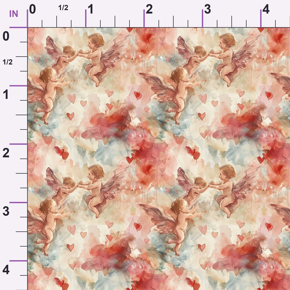 Cherub Hearts Pattern 8 Minky Fabric