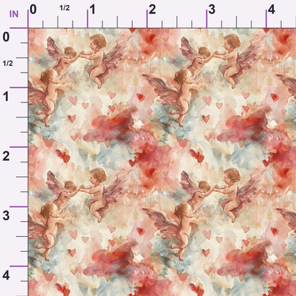 Cherub Hearts Pattern 8 Minky Fabric