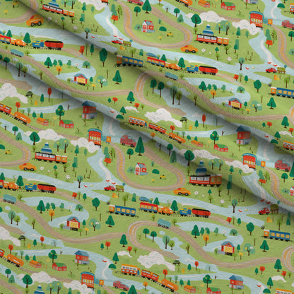 Choo Choo Village Pattern 10 Minky Fabric