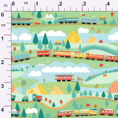 Choo Choo Village Pattern 11 Minky Fabric
