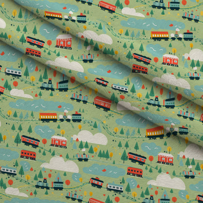 Choo Choo Village Pattern 13 Minky Fabric