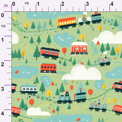 Choo Choo Village Pattern 13 Minky Fabric