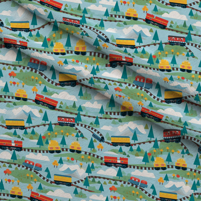 Choo Choo Village Pattern 14 Minky Fabric