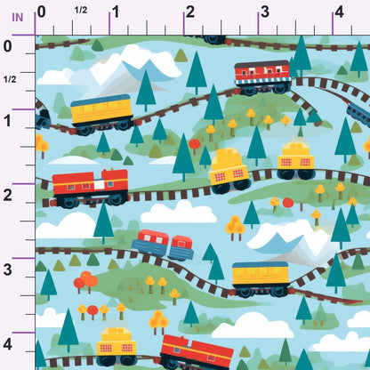 Choo Choo Village Pattern 14 Minky Fabric