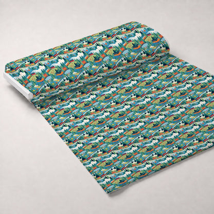 Choo Choo Village Pattern 15 Minky Fabric