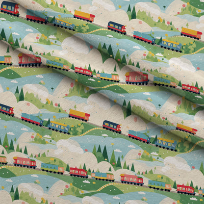 Choo Choo Village Pattern 17 Minky Fabric
