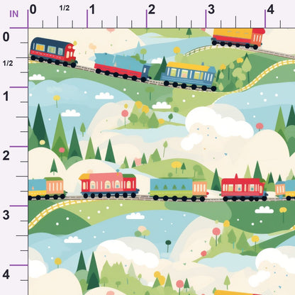 Choo Choo Village Pattern 17 Minky Fabric