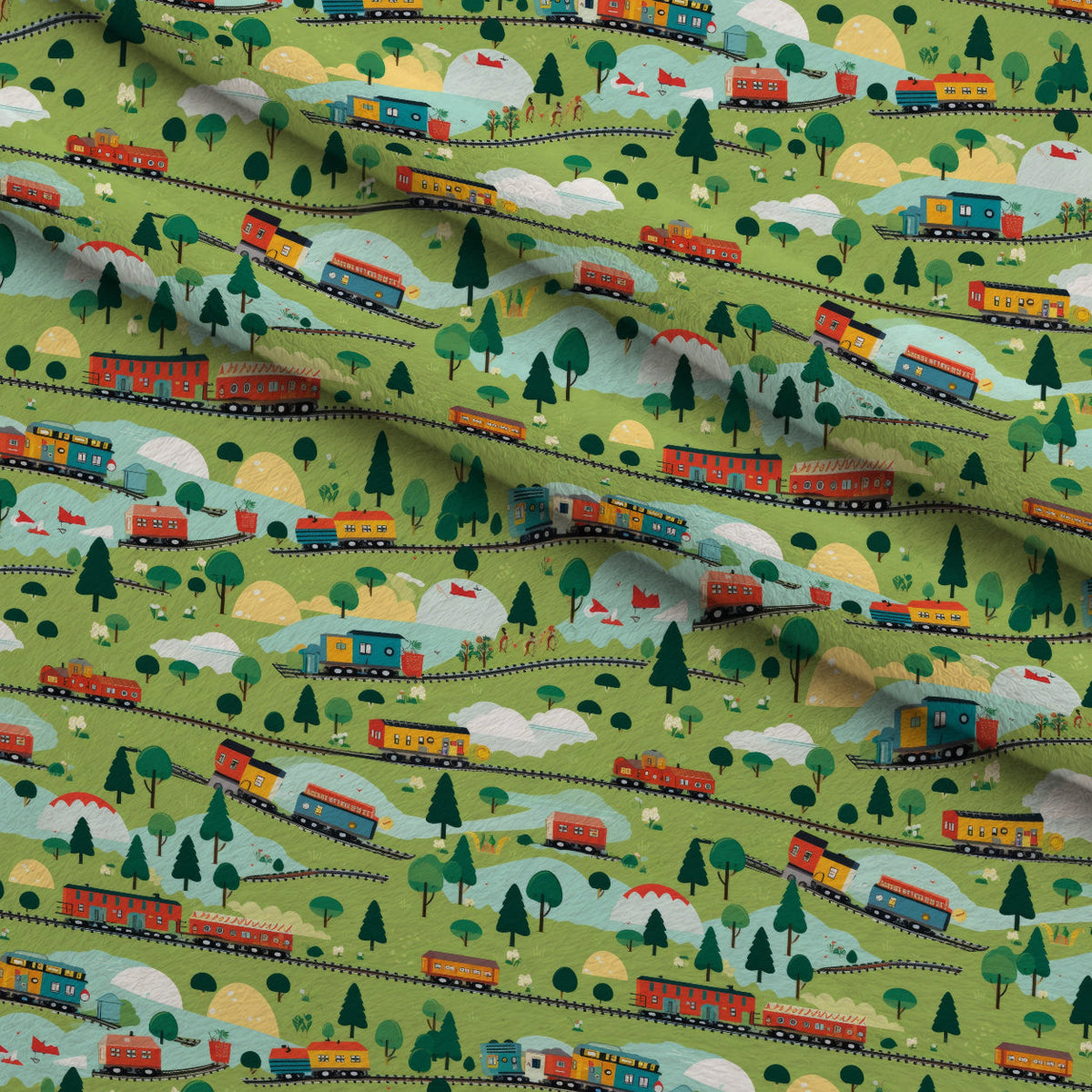 Choo Choo Village Pattern 18 Minky Fabric