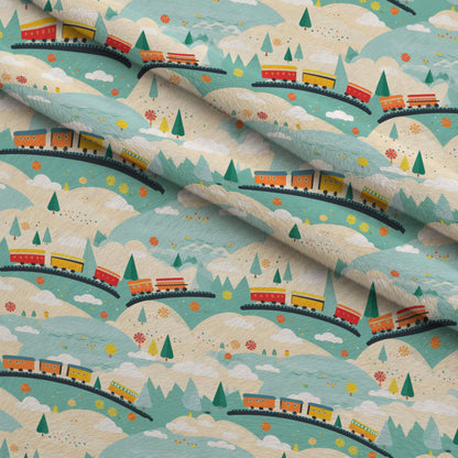 Choo Choo Village Pattern 20 Minky Fabric