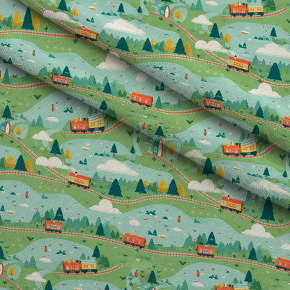 Choo Choo Village Pattern 21 Minky Fabric