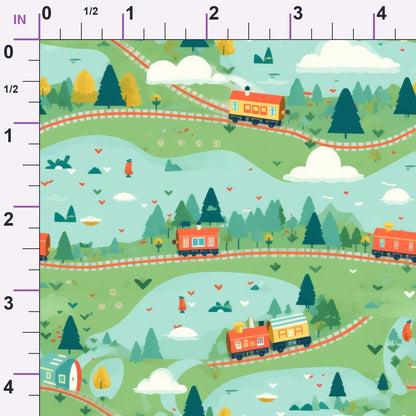 Choo Choo Village Pattern 21 Minky Fabric