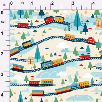 Choo Choo Village Pattern 22 Minky Fabric