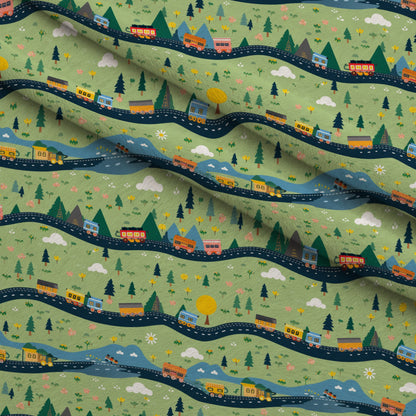 Choo Choo Village Pattern 23 Minky Fabric